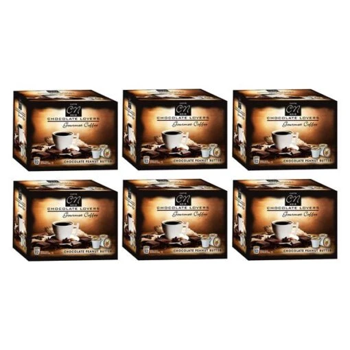 Caffe Noir Gourmet Coffee Chocolate Peanut Butter, Single Serve Beverage Cups, 6 Box 12 Count Each -Miscela d'Oro Sales caffe noir gourment coffee chocolate peanut butter 6 pack 12 ct