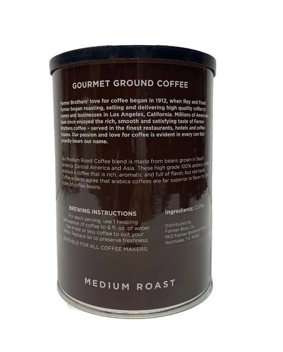 Farmer Brothers Medium Roast Ground Coffee (5 Cans/13 Oz) 5 Farmer Brothers Medium Roast Ground Coffee (5 Cans/13 Oz) - Image 3