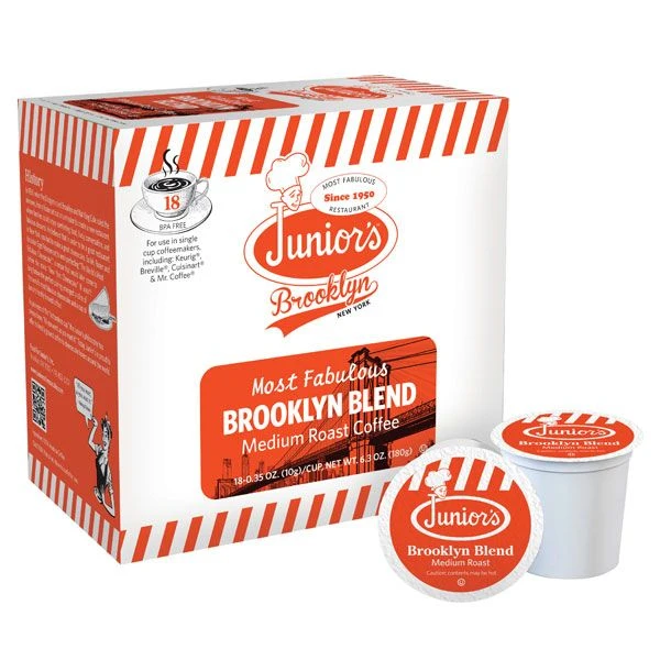 Junior's Most Fabulous Brooklyn Blend, Medium Roast Single Single Serve 4/18 Ct 3 Junior's Most Fabulous Brooklyn Blend, Medium Roast Single Single Serve 4/18 Ct