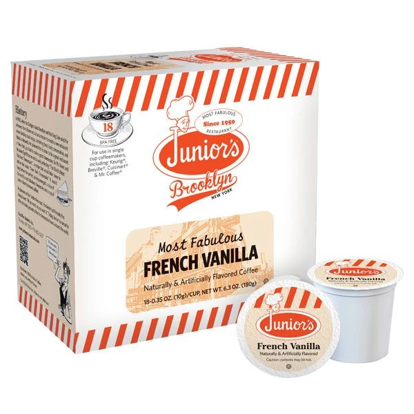 Junior's Most Fabulous French Vanilla, Medium Roast Single Single Serve 18 Ct 3 Junior's Most Fabulous French Vanilla, Medium Roast Single Single Serve 18 Ct