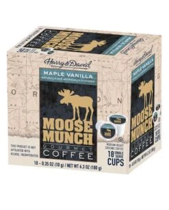 Moose Munch Maple Vanilla Single Serve Coffee By Harry & David, 4/18 Count -Miscela d'Oro Sales moose munch maple vanilla single serve coffee by harry and david 4 18 count