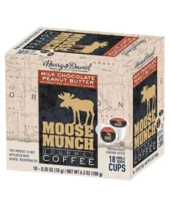 Moose Munch Milk Chocolate Peanut Butter Single Serve Cups, 4/18 Count -Miscela d'Oro Sales moose munch milk chocolate peanut butter single serve cups 18 count 1