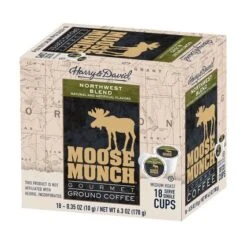 Moose Munch Northwest Blend Coffee Single Serve Cups By Harry & David 2/18 Count -Miscela d'Oro Sales moose munch northwest blend coffee single serve cups by harry david 1 box