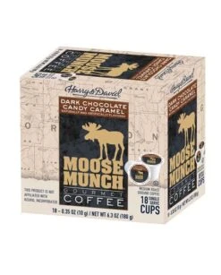 Moose Munch Single Serve Coffee By Harry & David, Dark Chocolate Candy Caramel, 2/18 Count 5 Moose Munch Single Serve Coffee By Harry & David, Dark Chocolate Candy Caramel, 2/18 Count -Miscela d'Oro Sales moose munch single serve coffee by harry and david dark chocolate candy caramel